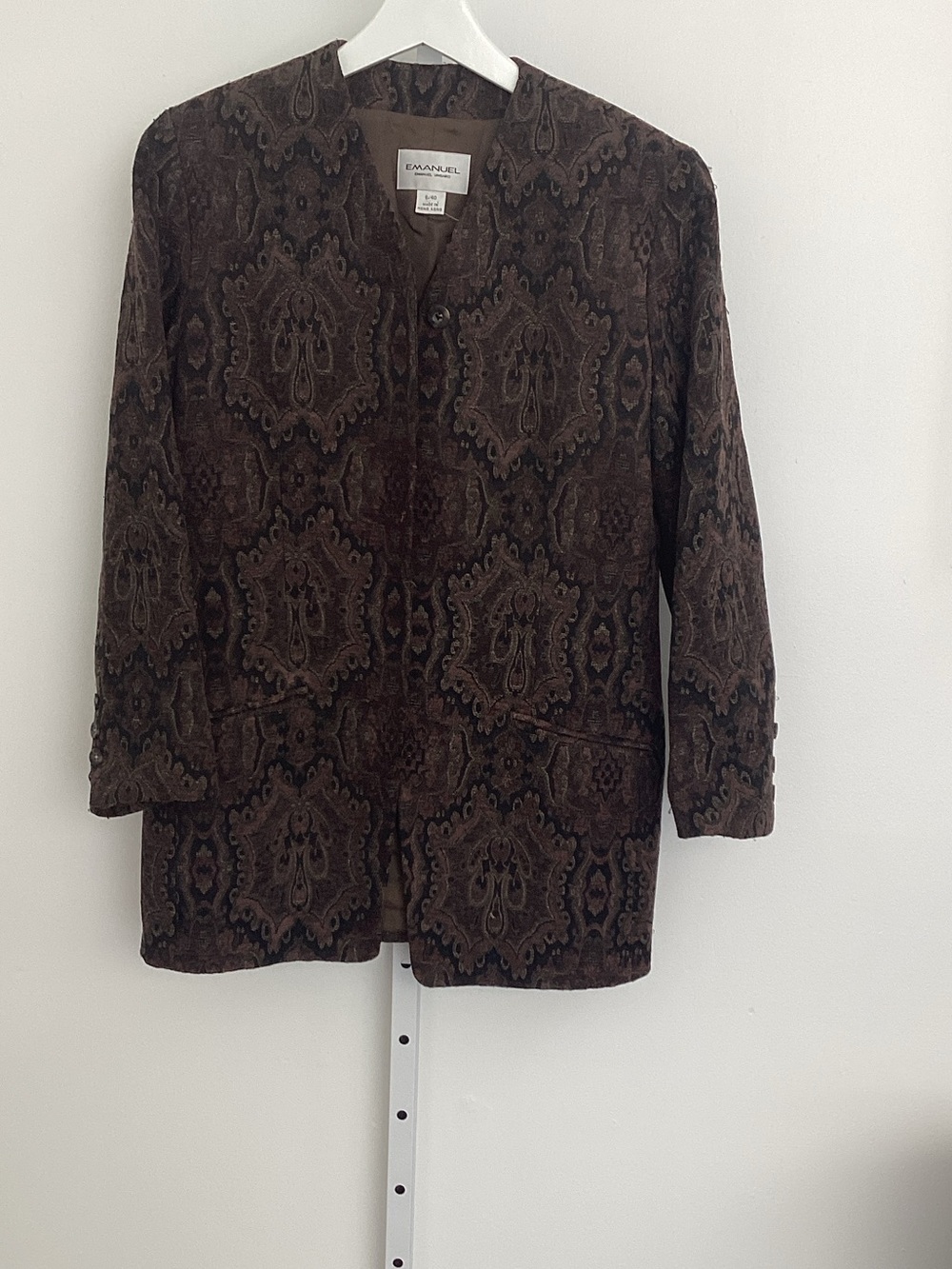 Emanuel Ungaro Dark Brown Paisley Jacquard Blazer